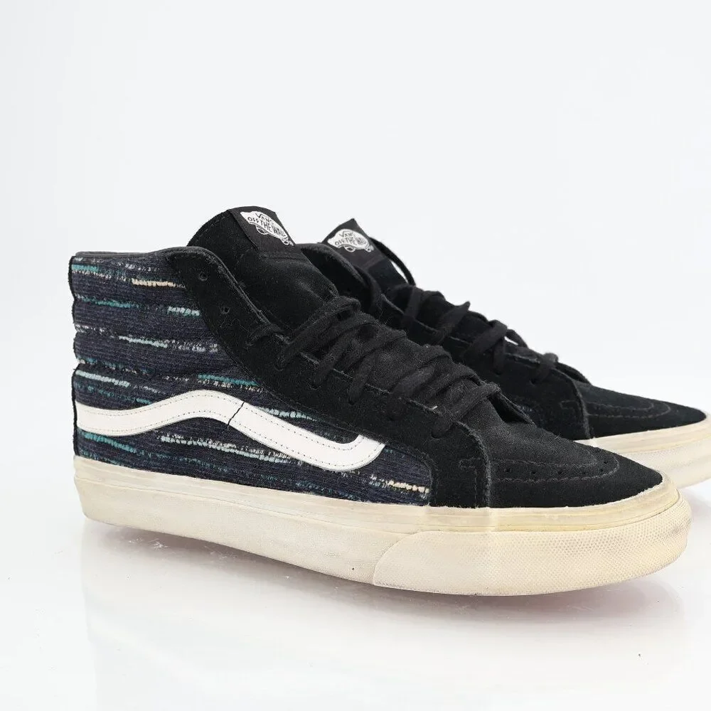 Vans SK8 Knit Lines Suede Hi Top Lace Up Black Skate Sneakers Women's 8.5